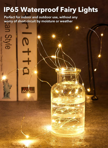 24 Pack 7 20 Brightown Fairy Lights Battery Operated String Lights - ft LED Mini String Lights Waterproof Silver Wire