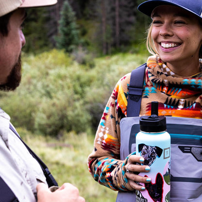 IRON °FLASK Camping & Hiking Hydration Flask with 3 Lids - Stainless Steel, Double Walled & Vacuum Insulated Water Bottle - Leak Proof & BPA Free (Midnight Black, Straw - 40 oz)