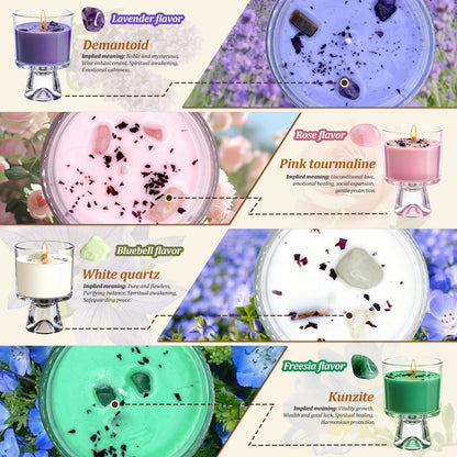 Graduation Gift for Women – Natural Soy Candle, 48-Hour Long Burning Aromatherapy with Rose & Healing Crystals, Gift for Mom, Bridesmaid, Birthday, Valentine, Housewarming (Rose Scented)