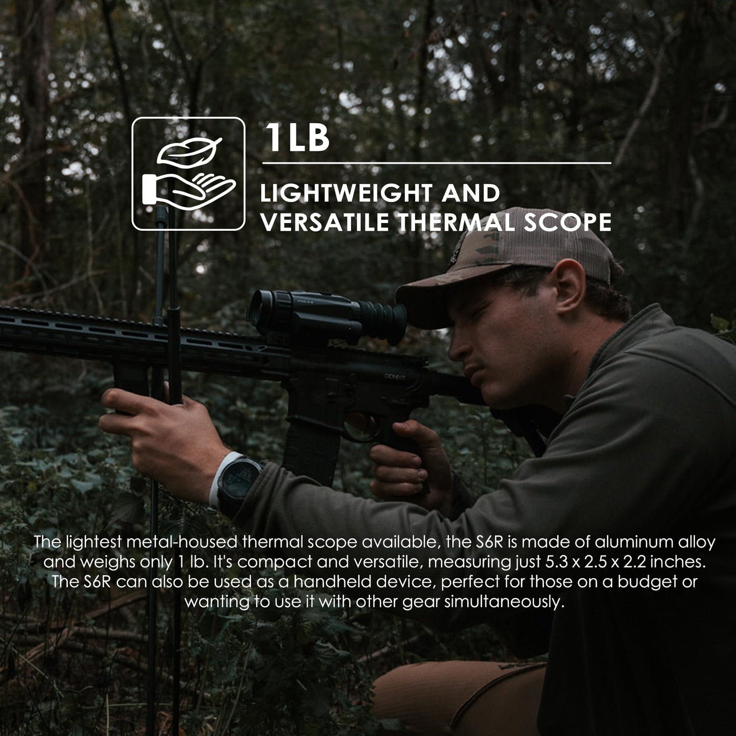 RIX STORM-S6R 12um 640 Thermal Scope 35mm with Laser Rangefinder(50Hz), Thermal RifleScope with 1968 Yards Detection Range and Ballistic Calculator, ≤1lb, Safety Level-Class I, Power Output＜1mW