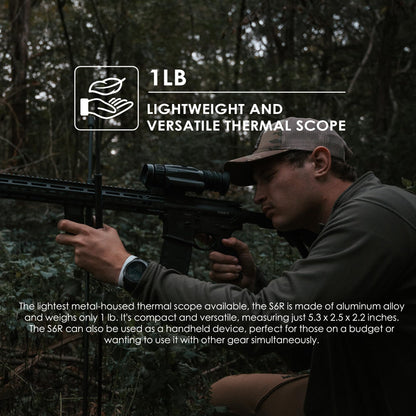 RIX STORM-S6R 12um 640 Thermal Scope 35mm with Laser Rangefinder(50Hz), Thermal RifleScope with 1968 Yards Detection Range and Ballistic Calculator, ≤1lb, Safety Level-Class I, Power Output＜1mW