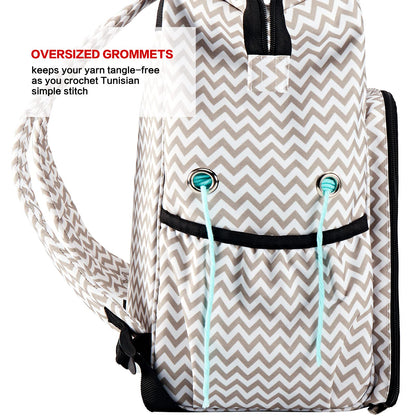 HOMEST Crochet Bag Organizer, Large Capacity Yarn Storage, Knitting Bag for Carrying Projects, Crocheting Hooks, Suppliers, Needles and Accessories, Ripple