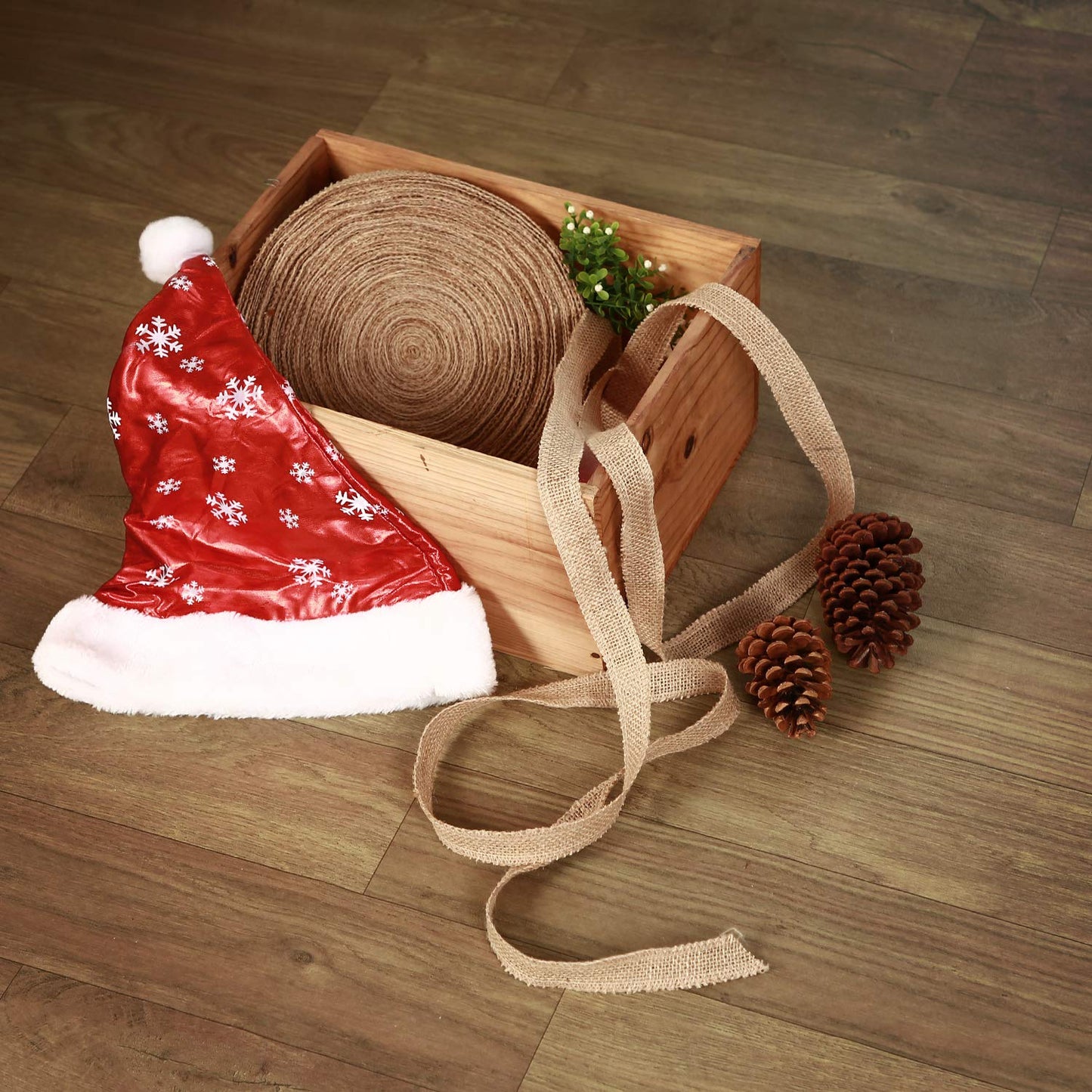KINJOEK1 in Burlap Ribbon, 27 Yards Natural Jute Fabric Roll Ribbon for Craft, Christmas, Wedding, Gifts, Decoration