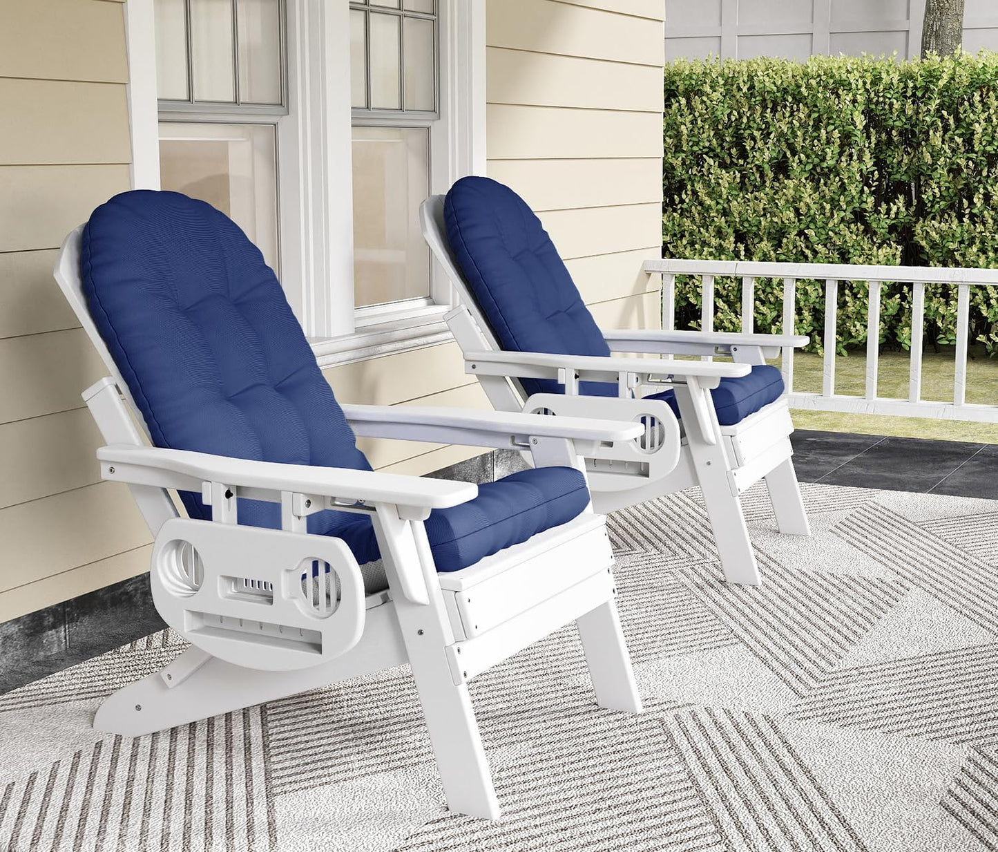 NAVINE Adirondack Chair Cushion, Thickened High Back Patio Cushions with Ties and Non-Slip Bottom, Water-Resistant