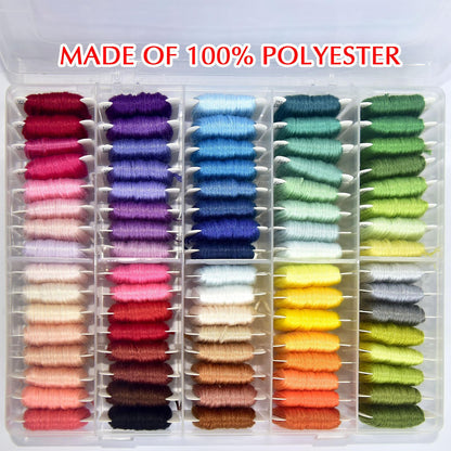 Friendship Bracelet String Kit String Bracelet Making Kit with 80 Skeins Embroidery Floss Cross Stitch Thread with Storage Box