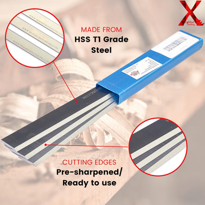 for Freud C310 Planer Jointer Knives 4 x 5/8 x 1/8 Inch Industrial Planer and Jointer Knives for Craftsman 315.23720, Magnate PK0401H, CMT 794.101, Delta 37-290, Boice, Cran - Set of 3