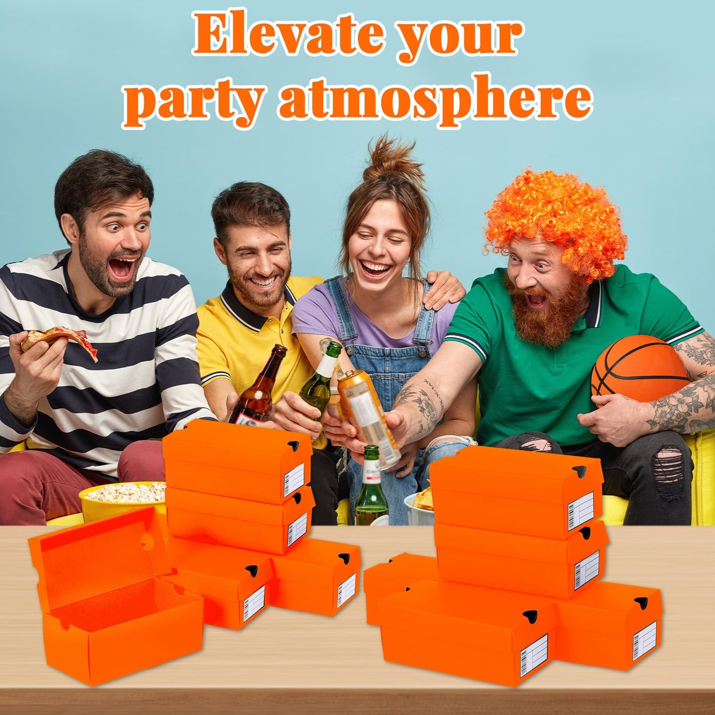 12 Sets Mini Shoe Gifts Boxes Mini Sneaker Boxes 4.7x2.5x2 Small Shoe Cases Cardboard Sports Theme Small Gift Case with Writable Label Birthday Party Favor for Candies Cookies Snacks Orange