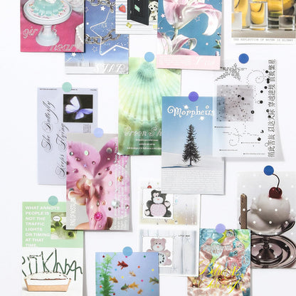 ZHIJIANHZ Premium Stcker Book for Scrapbooking, 65 Sheets Including Patterned, Vellum and Glitter Paper, Junk Journal Supplies for Adults with Vintage Stickers, 4.9 x 6.9 Inches