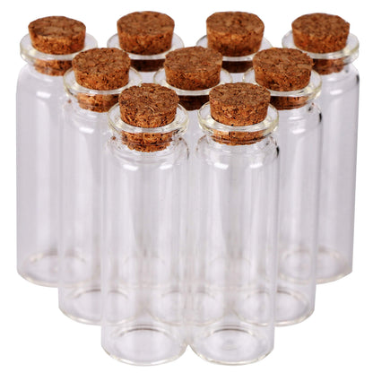 MaxMau 100 Small Glass Bottles with Cork Stoppers,15ml Glass Vials Tiny Jars for Wedding Favors Party Gift Room Decoration Seed Storing Containers Art Paint Display
