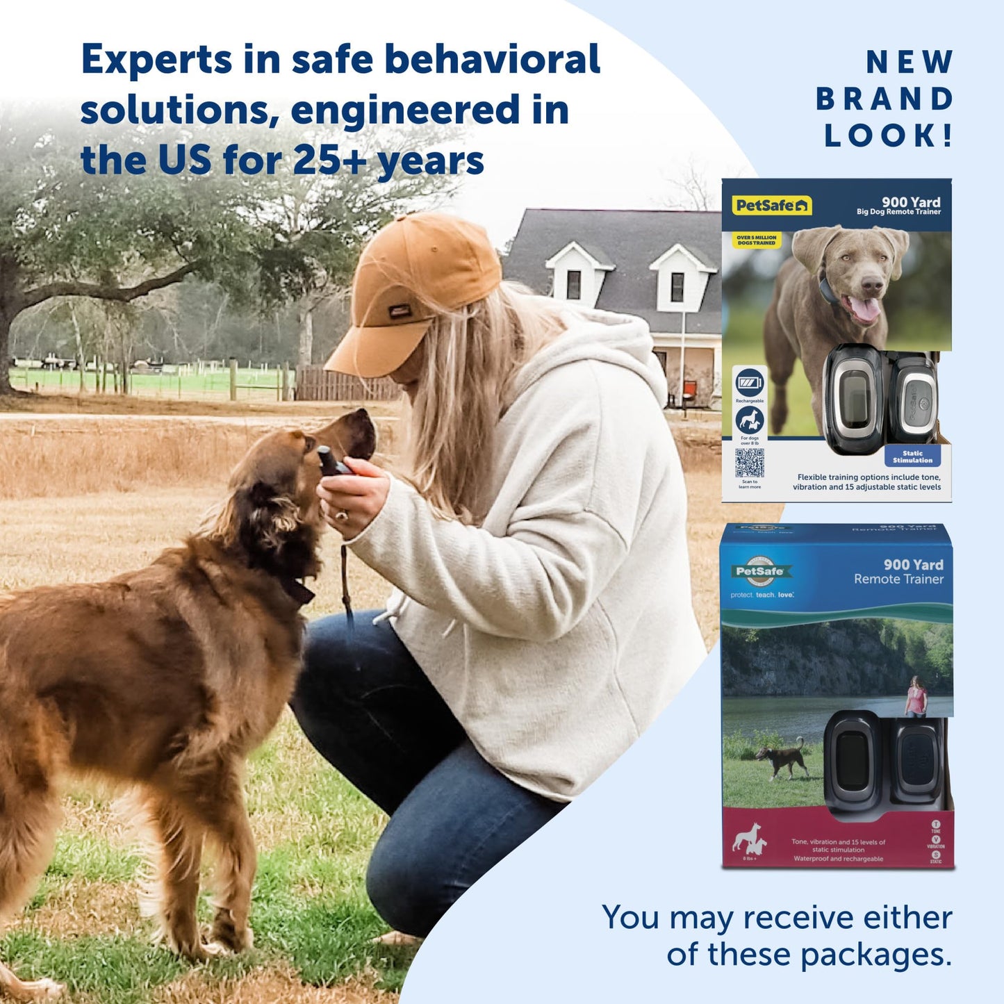 PetSafe 900 Yard Remote Training Collar Choose from Tone, Vibration, or 15 Levels of Static Stimulation Longest Range Option for Training Off Leash Dogs Waterproof and Durable Rechargeable