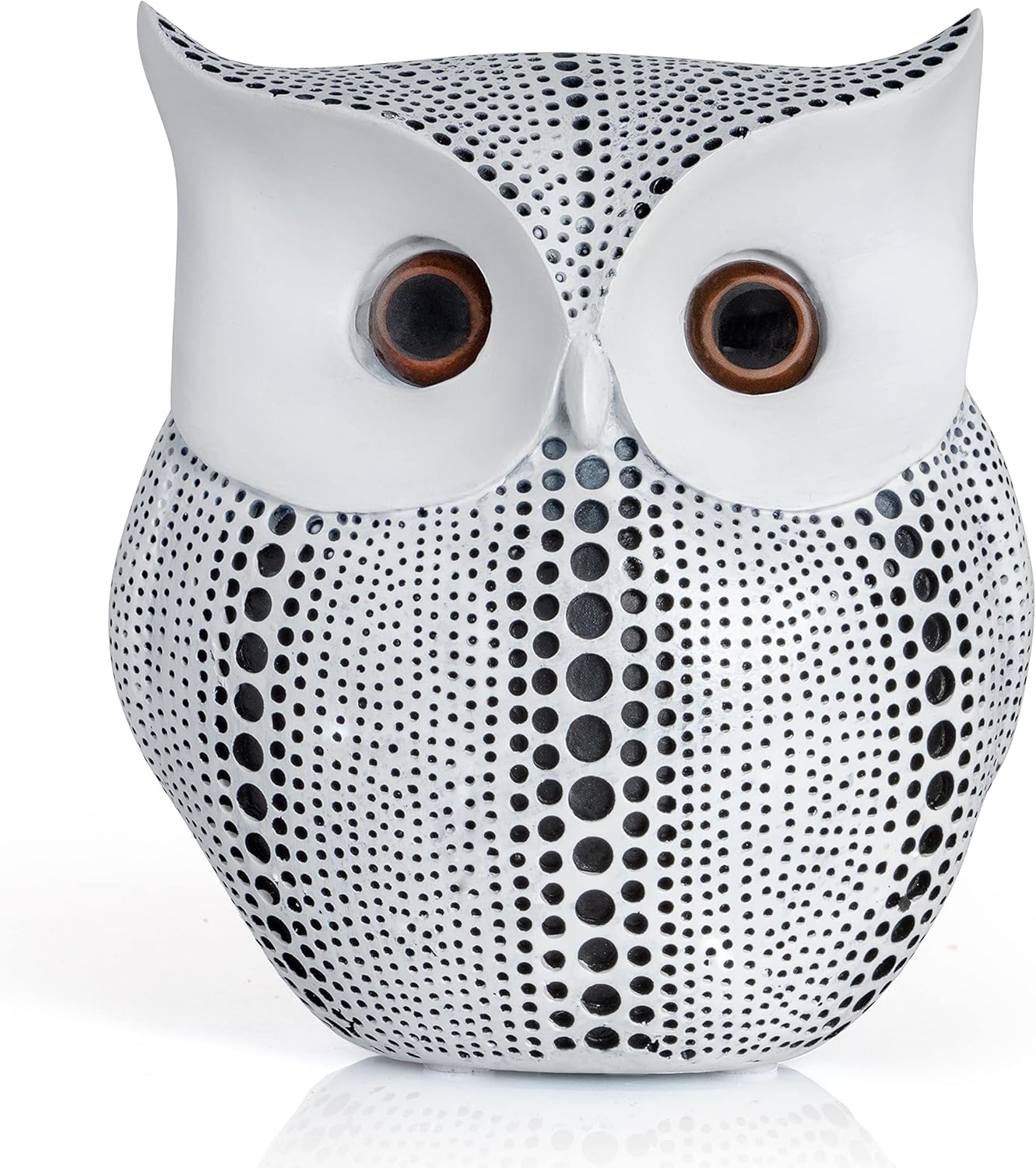Ornativity White Owl Statue Figurine, Animal Sculpture Home Decoration for Bedroom Living Room Kitchen Office