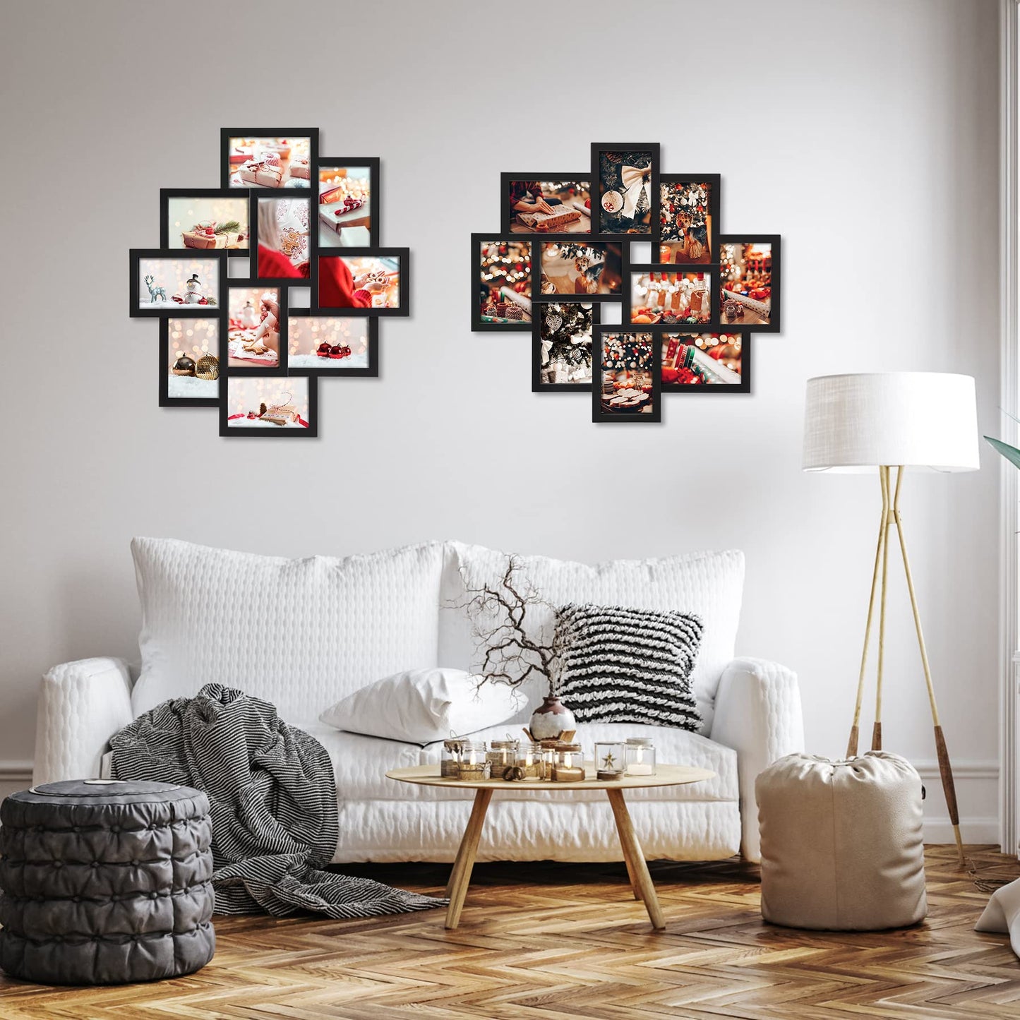 QUTREY 2 Pack 10 Opening 4x6 Collage Picture Frames Set for Wall Decor, Multiple Picture Frames Displays 4 by 6 Inch Photos，Black 4x6 Frames for Family Office Christimas Mother's Day