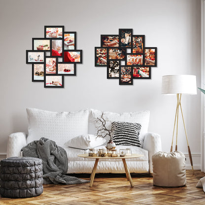 QUTREY 2 Pack 10 Opening 4x6 Collage Picture Frames Set for Wall Decor, Multiple Picture Frames Displays 4 by 6 Inch Photos，Black 4x6 Frames for Family Office Christimas Mother's Day