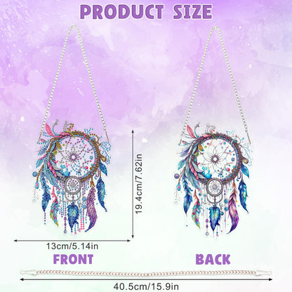 DOMROM Dream Catcher Diamond Painting Kits Hanging Pendant, 5D Special Shaped Crystal Diamond Art Window Pendant Ornament Double Sided Pattern Wall Art Hanging Sign for Beginners 5.1x7.6in