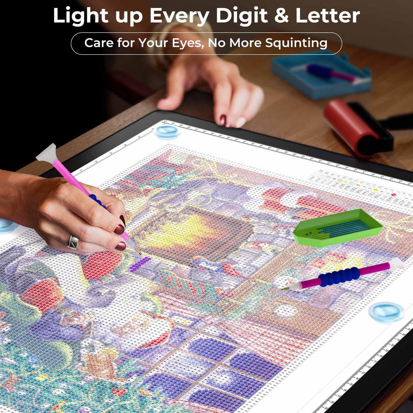 Bylitodt Rechargeable A2 Extra Large Light Board for Diamond Painting, Magnetic Copy Pad with Side Button, 3Color Modes 25.2 "x 18.4" LED Light Box for Tracing and Drawing, Sketching, Weeding Vinyl