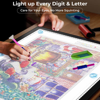Bylitodt Rechargeable A2 Extra Large Light Board for Diamond Painting, Magnetic Copy Pad with Side Button, 3Color Modes 25.2 "x 18.4" LED Light Box for Tracing and Drawing, Sketching, Weeding Vinyl
