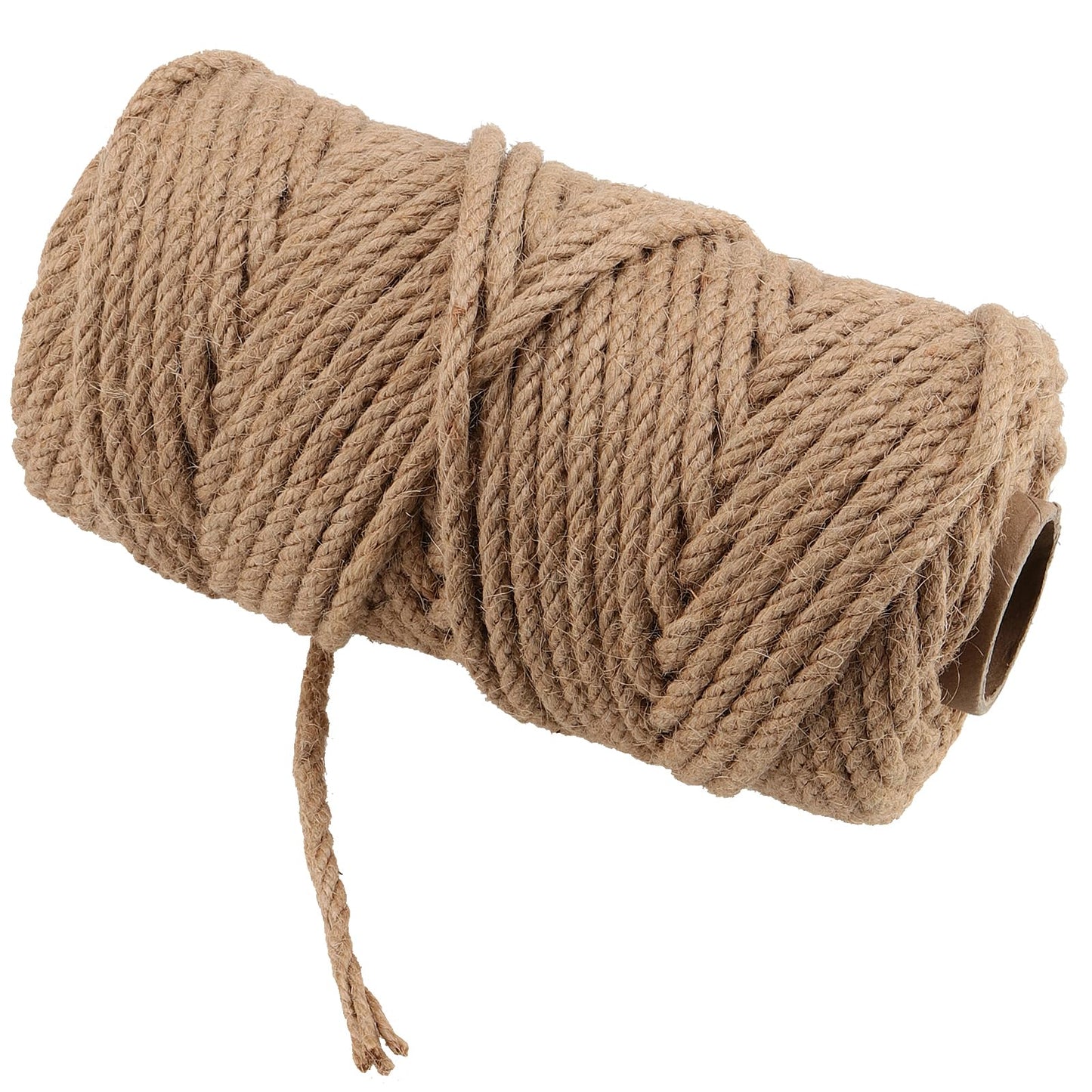 LEXININ 6mm Thick Jute Rope, 328 Feet Twisted Jute Twine, 6mmx100m Hemp Rope String for Crafts