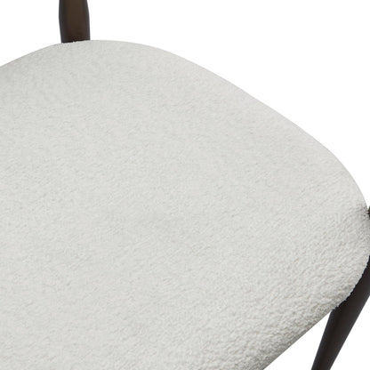Christopher Knight Home Set of 2 Jetson Modern Curved Open Backrest Fabric Upholstered Dining Chairs, Side Chair for Dining Room/Kitchen, Iron Toothpick Frame, Golden Amrest, White Beige+Gold