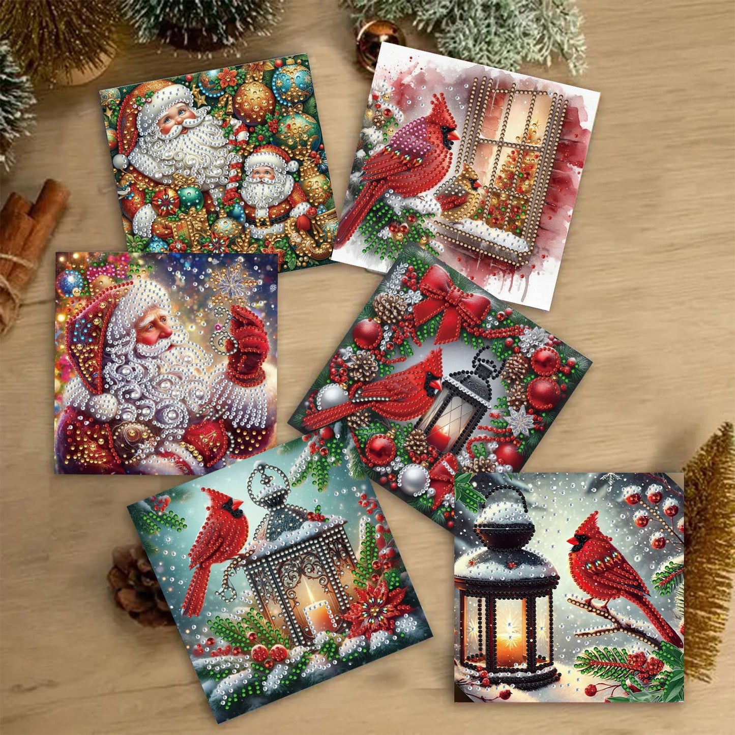YOKUSHI 12 PCS Diamond Art Painting Christmas Greeting Cards with Envelopes, Snowman Craft DIY Card Making Kits for Adults Gifts (Christmas)