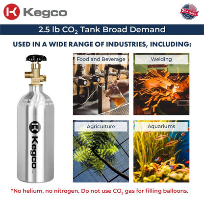 Kegco 2.5 lb. Aluminum Tank Co2 Cylinder