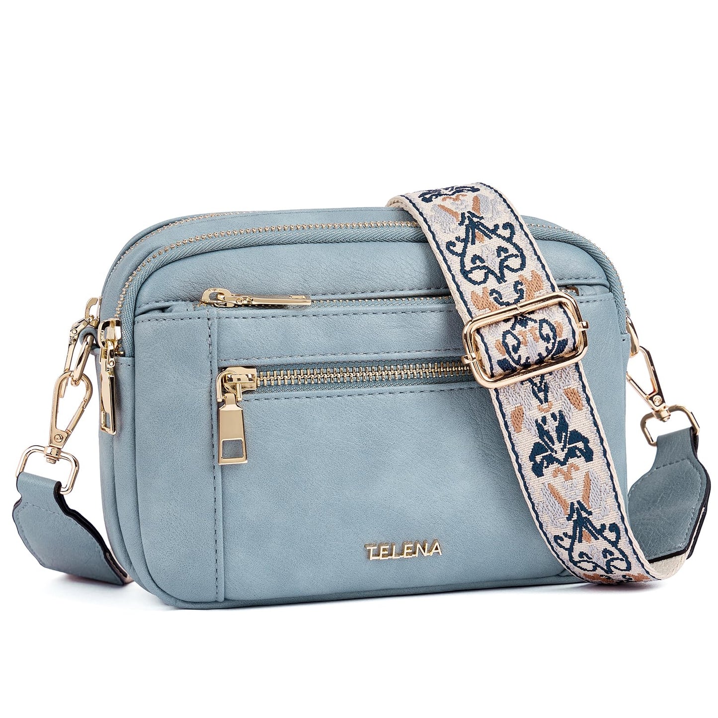 Telena Small Crossbody Bags For Women Vegan Leather Crossbody Purse With Adjustable Wide Strap For Daily Life
