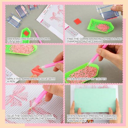 Yeaqee 4 Pcs Diamond Art Kits DIY Painting for Adult Aesthetic Wall Diamond Crafts Aesthetic Room Decor Cute Painting Pictures 5d Craft Wall Decor for Home 10 x 11.8''(Coquette)