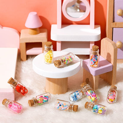 Sumind Cute Miniature House Food Jar Resin Bottle 1:12 Mini Fruit Simulation Scene Candy Snack Model Party House Kitchen Decoration for Houses(Candy,50 Pcs)