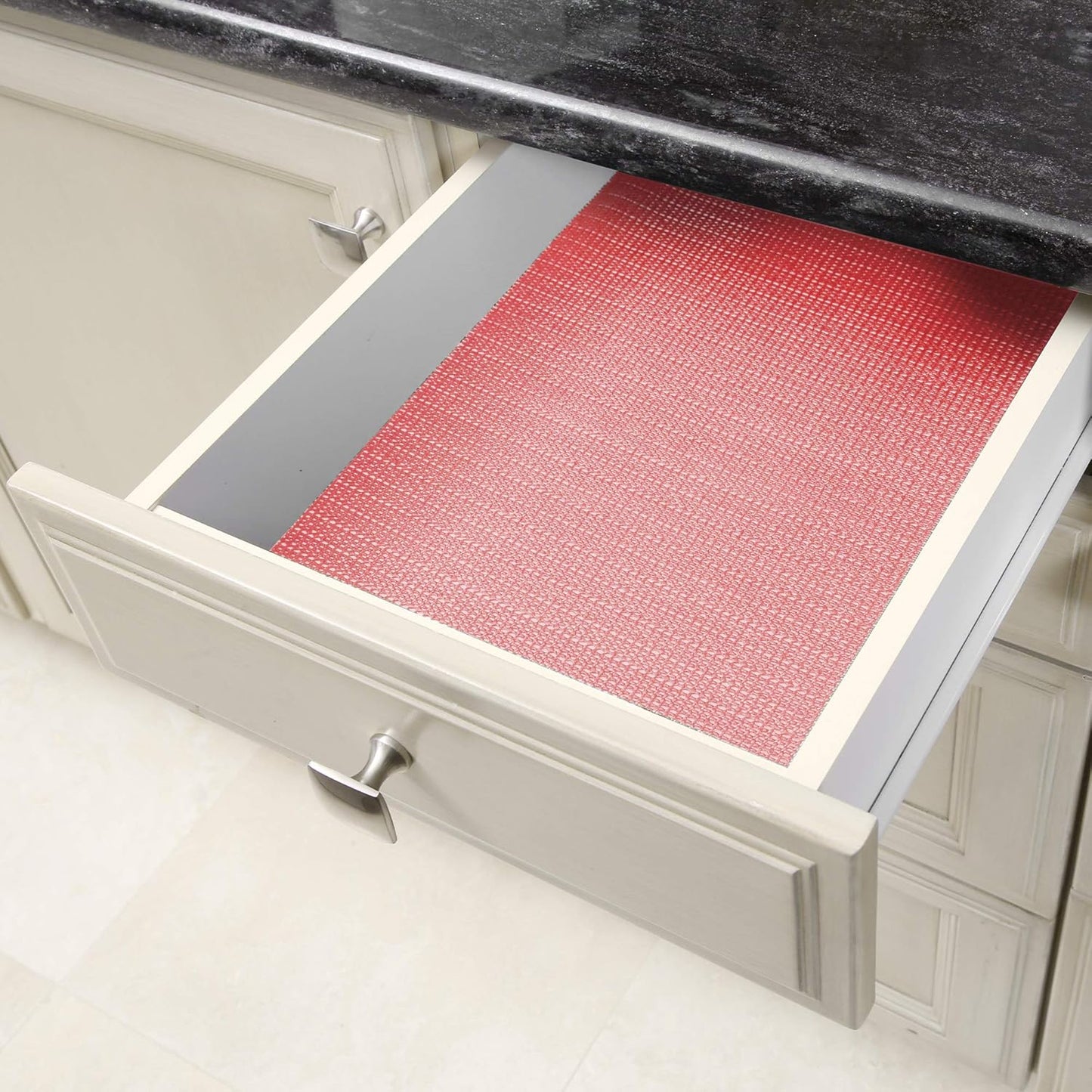 Smart Design Original Grip Shelf Liner - 18 Inch x 15 Feet, Non Adhesive, Easy Clean, Non Slip Rubber Mat, Very Berry