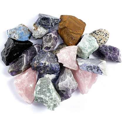 KomeStone Rough Raw Colorful Rocks & Rock Tumbler Polishing Refill Grits, High Performance Polishing Grits and Crystal Stones for Another Batch of Rocks Tumbling, Suitable for All Rock Tumblers