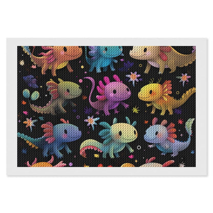 Nestaura Axolotls Diamond Painting Kit,5D DIY Diamond Art with Round Diamonds for Home Wall Decor and Gifts 8" inch x12 inch