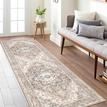 Pauwer 2x6 Non Slip Runner Rug, Boho Washable Carpet for Hallway Vintage Entryway