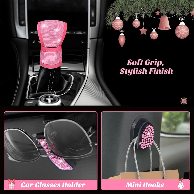 Pink Car Accessories Advent Calendar 2025 for Women - 24 Days of Pink Gift Set, Christmas Countdown Calendar with Sparkly Interior Décor, Luxury Holiday Gifts for Wife, Girlfriend, Mom, Coworker