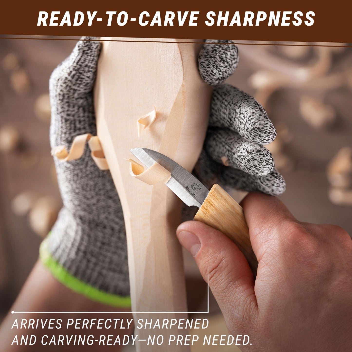 BeaverCraft Whittling Knife C2 6.5" - Wood Chip Carving Knife for General Purpose - Detail Whittling Knives Carbon Steel - Wood Carving Tools for Beginners
