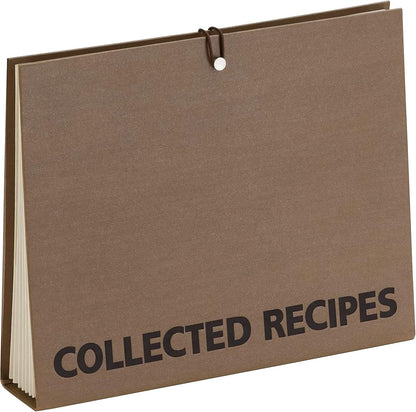 Meadowsweet Kitchens Recipe Binder - Accordion Style File Organizer for Recipes, Brown & Metallic