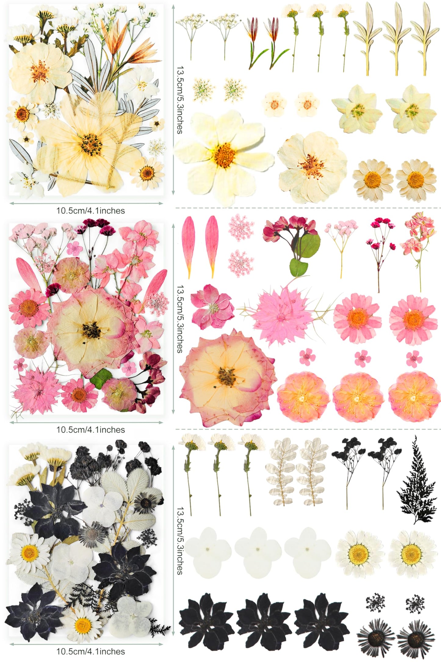 320PCS Dried Pressed Flowers Bulk for Resin, YouthBro Real Natural Pressing Flowers with Two Sheets Butterfly Stikers for Mold DIY Art Crafts,Home Décor,Cherish