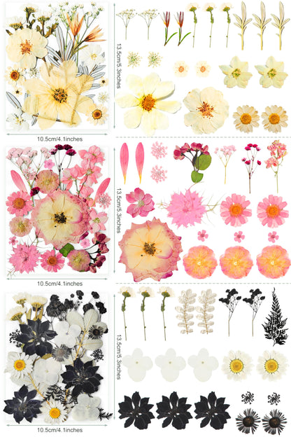320PCS Dried Pressed Flowers Bulk for Resin, YouthBro Real Natural Pressing Flowers with Two Sheets Butterfly Stikers for Mold DIY Art Crafts,Home Décor,Cherish