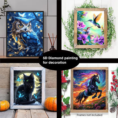 CraftCraze 12 Pack Animals Diamond Art Painting Kits for Adults - 5D Diamond Dots for Adults Beginner,DIY Round Full Drill Gem Art Painting by Numbers kit for Wall Decor Gifts 12x16 inch
