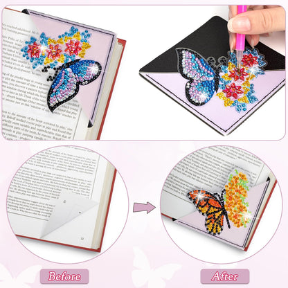 WIVICO 8 pcs Diamond Painting Bookmarks, DIY Diamond Art Kits for Adults, Book Corner - Protecting Bookmark Craft Supplies Kits for Book Lovers (Butterfly)