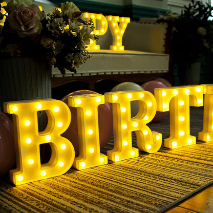 Brightdeco 155 Bulbs Happy Birthday LED Marquee Light Up Letters Sign (Large Size)