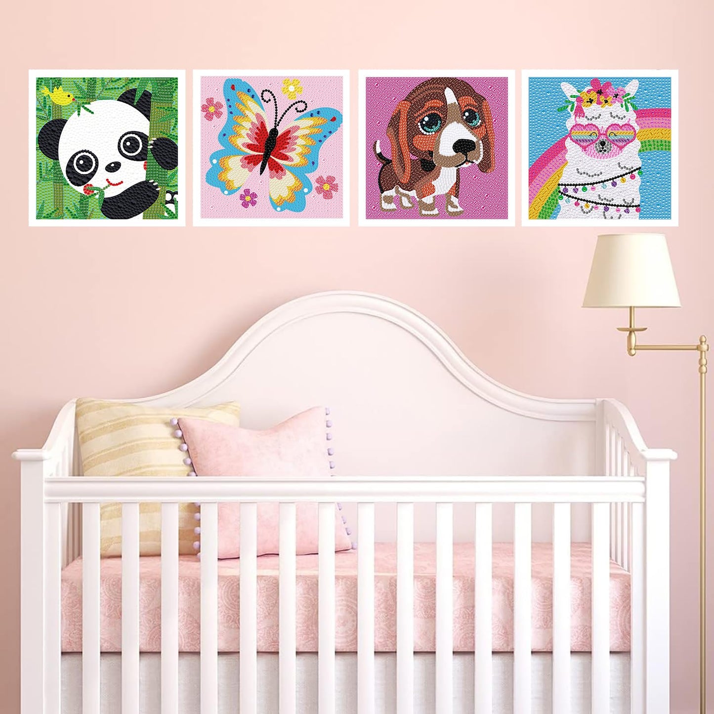 KINPLUB 6 Pack Diamond Art Kits for Kids Beginners, DIY Full Drill Animal 5D Diamond Painting Kits for Kids Ages 6-8-10-12, Gem Art by Number Dots Kits for Boys & Girls for Birthday Gifts(6x6 Inch)