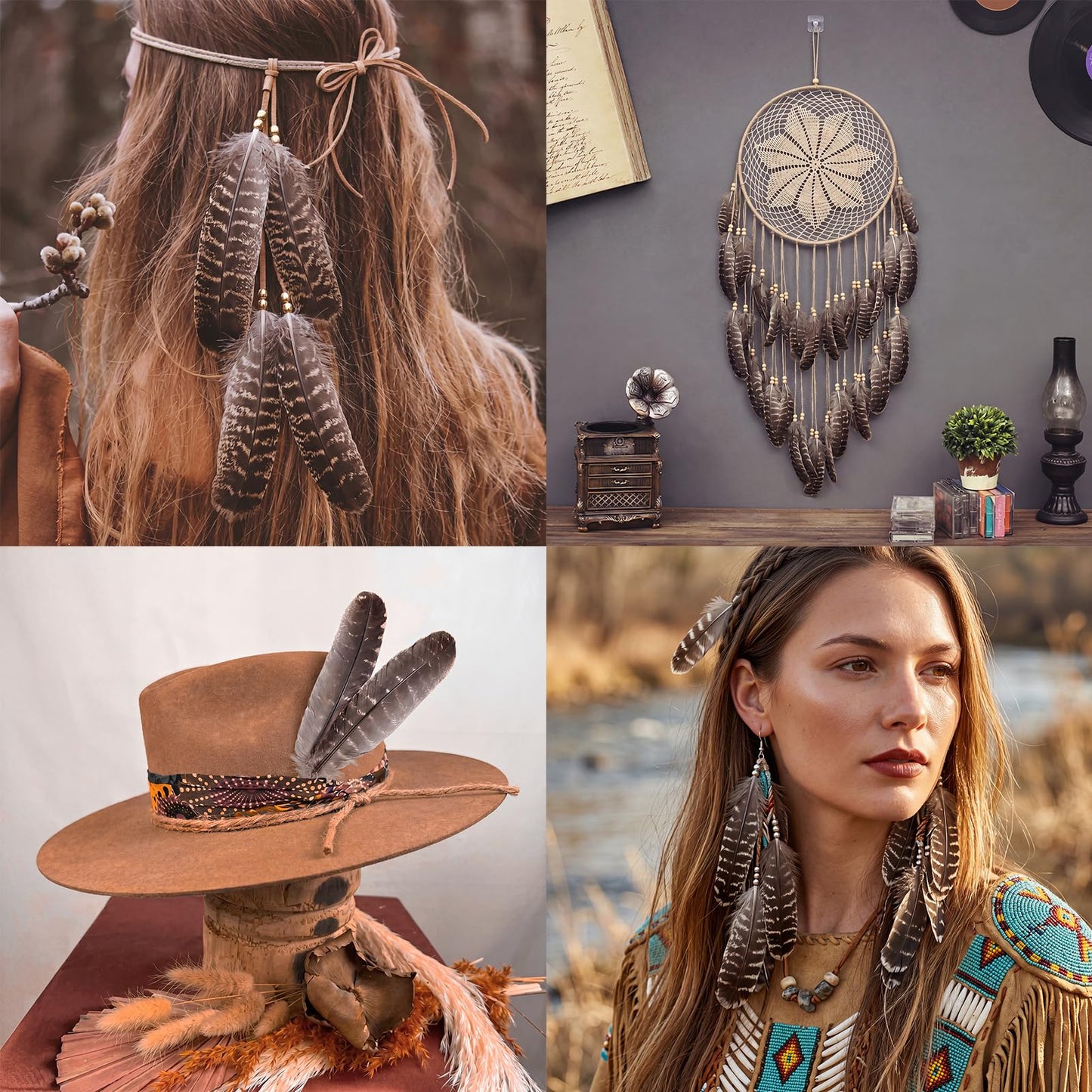 Natural Turkey Feathers, 30pcs 8-11 inch (20-27cm) Bulk Feathers for DIY Jewelry Hat Wedding Home Party Dream Catcher Supplies