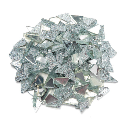ZWCT Silver Mixed Irregular Mosaic Glass Mosaic Tiles Pieces, 300g Mosaic DIY Set Adult Mosaic Set, Mosaic Craft Supplies Mosaic Making Supplies