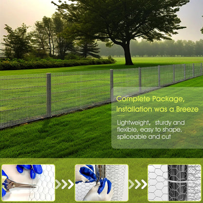 24 Rifny 16.5 Inch 80 0.6 Inch Chicken Wire Fencing, x Feet Chicken Wire Mesh Roll for Garden Plants, Mesh Hexagonal