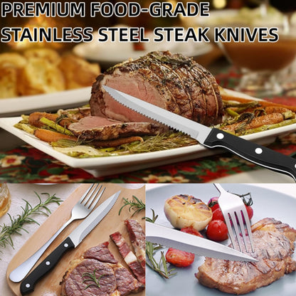 49-Piece Stainless Steel Silverware Set with Cutlery Organizer, Service for 8 with Steak Knives and Kitchen Utensils