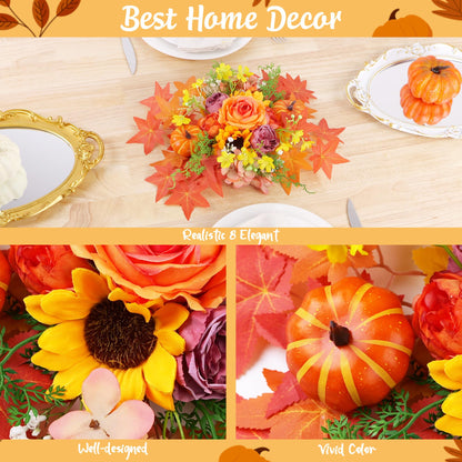 Party to Be Thanksgiving Decorations Set of 38 Pieces Friendsgiving Balloon Banner, Hanging Swirls, Pumpkin and Turkey Balloon Kit, Artificial Flower Dinner Table Centerpiece Fall