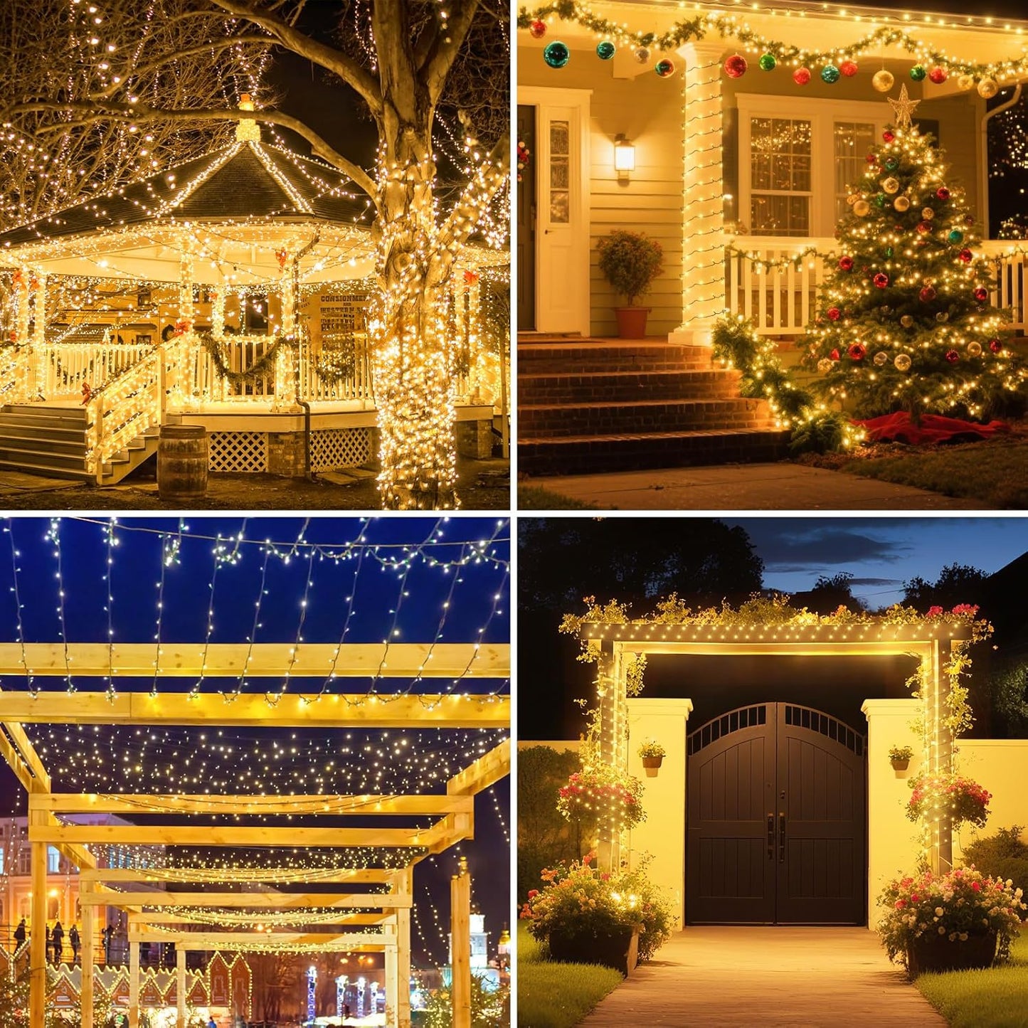 1 Pack 46 120 8 Solar String Lights Outdoor, FT LED Solar Tree Lights Waterproof with Lighting Modes, Outdoor Solar