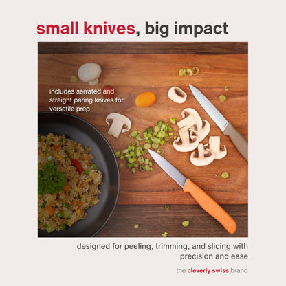 Zyliss 2-Piece Kitchen Knife Set - Stainless Steel Utility & Paring Knives - Soft Grip Handles & Sheath Covers - Durable & Sharp Cooking Blade for Everyday Use