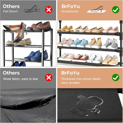 5 20-25 Closet, Tier Shoe Rack, Shoe Organizer Storage for Pair Boot and Sneaker, Stackable Free Standing Shoe Shelf