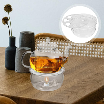 UPKOCH Glass Teapot Warmer, Clear High Borosilicate Glass Tea Kettle Heating Base for Home Kitchen