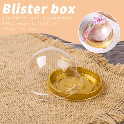 Clear Plastic Mini Cupcake Container - 50 PC Disposable Mooncake Boxes, Individual Cupcake Holders (Golden, 50pc)